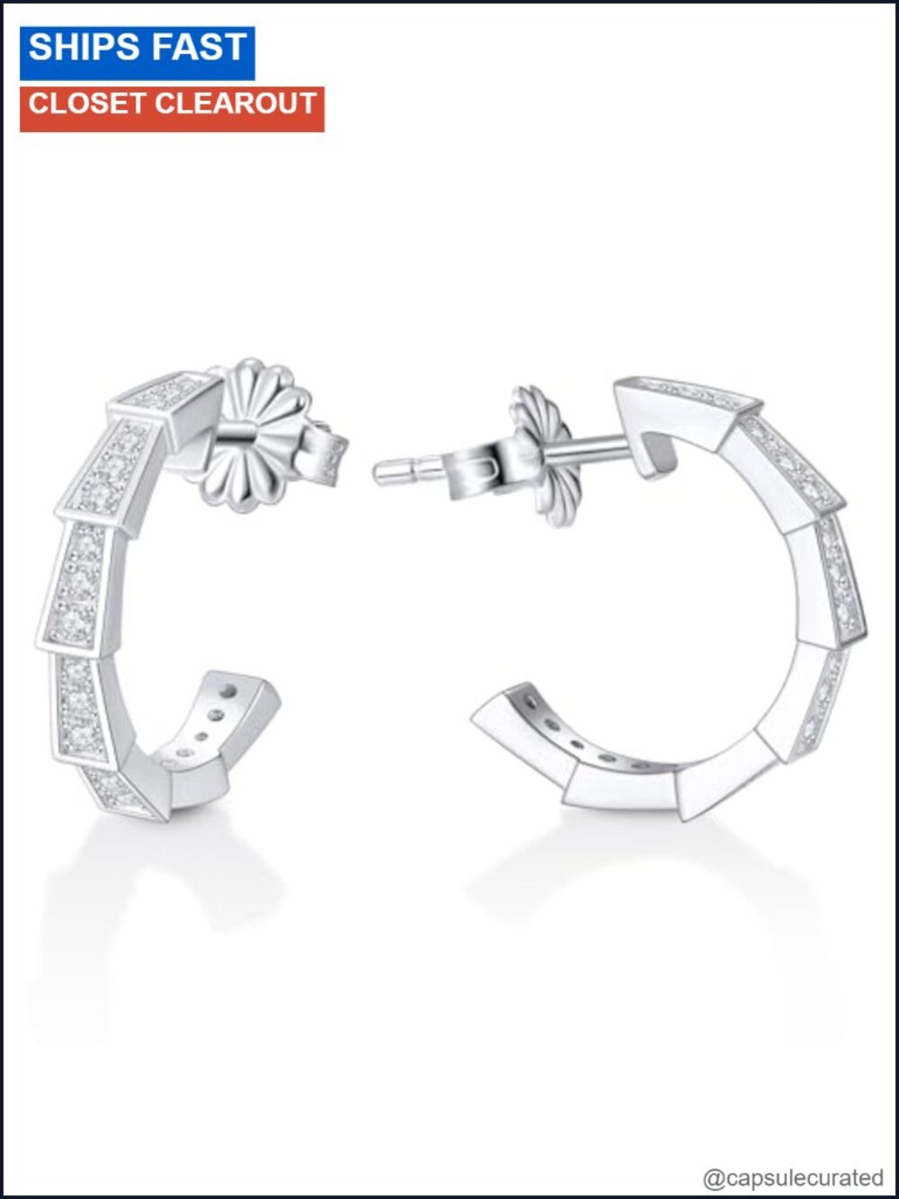 Moissanite Open Hoop Earrings 20/25/30mm 14K Yellow/White Gold Plated S925